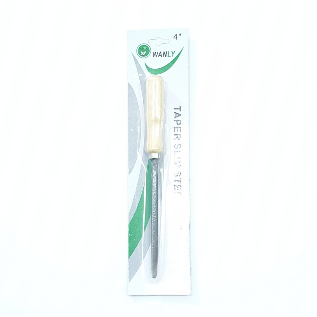 WL Kikir Segitiga Gagang Fiber 4&quot; Atau Gagang Kayu 4&quot; Packaging Blister