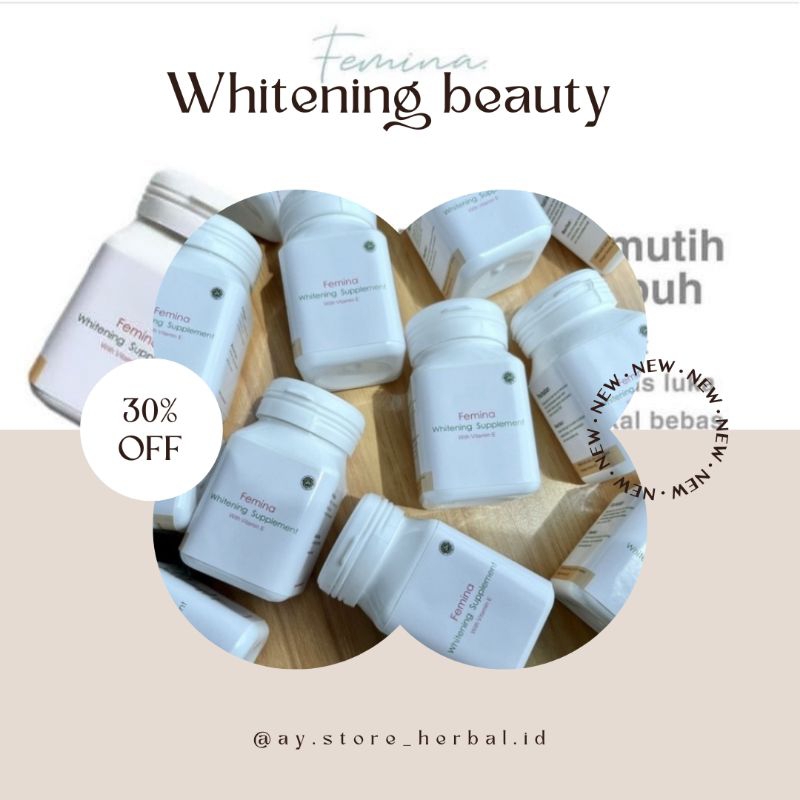 New Femina Whitening Suplement pemutih Badan best seller.