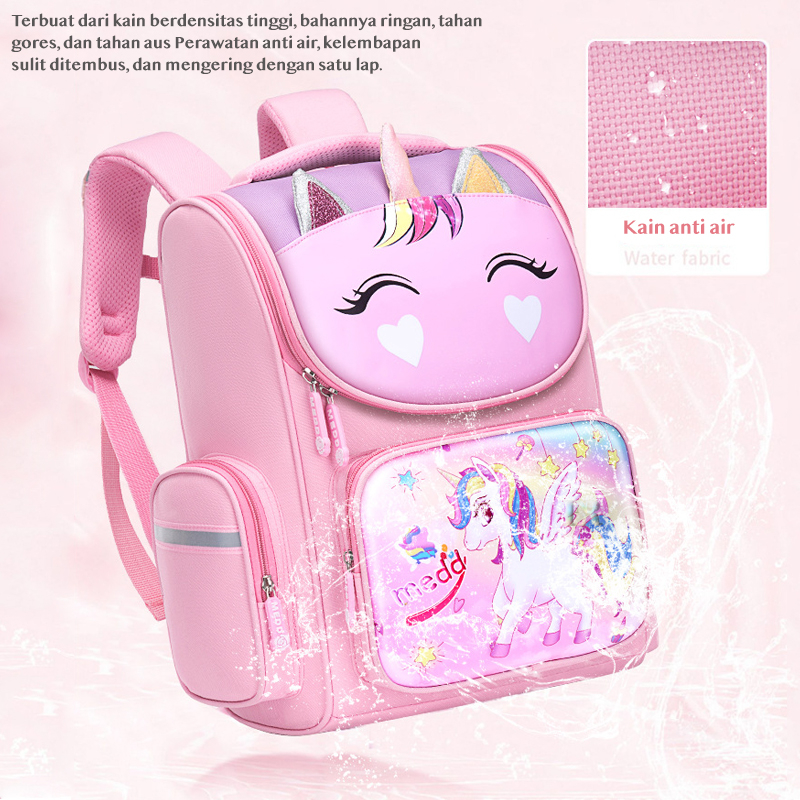 LNR Shop S-019 S-020 Tas Sekolah Import Anak Perempuan Anti Air Gesper Tali Bahu Bahan Polyester TK - SD Kelas 1 2 3 4 5 6 Ransel School Bag Sekolah Dasar Taman Kanak Cowok Boy Playgroup Pre-K K1 K2 Kindergarten Tas Punggung