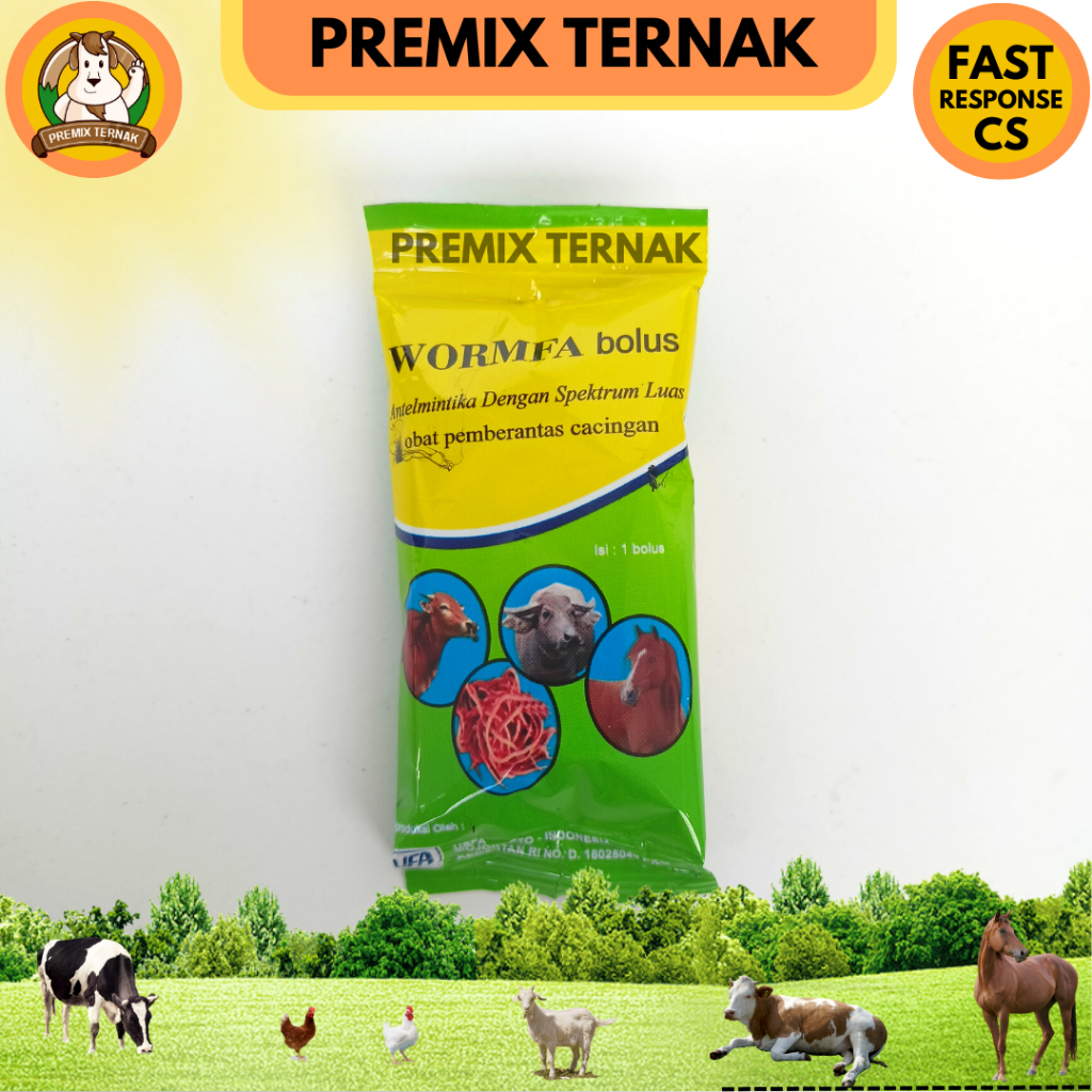WORMFA BOLUS 1 Pcs - Obat Cacing Spektrum Luas Pemberatas Cacingan Pada Sapi Kerbau Kuda - USFA