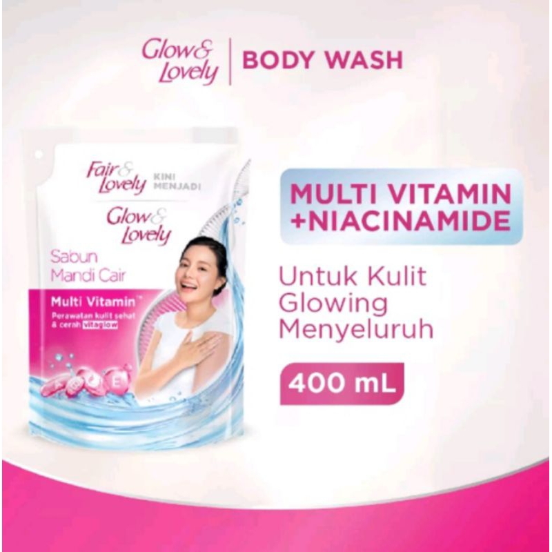 fair &amp; lovely brightening bodywash with multivitamin and niacinamide 400ml