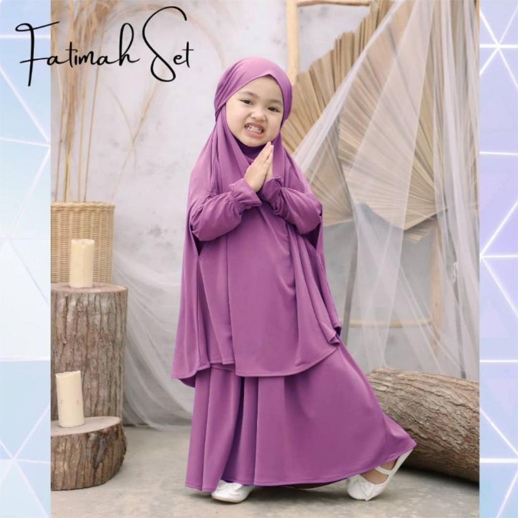 FenishaStore French Khimar FATIMAH SET Usia 4-5Tahun / Pakaian Muslim Anak Bisa Bayar Ditempat COD