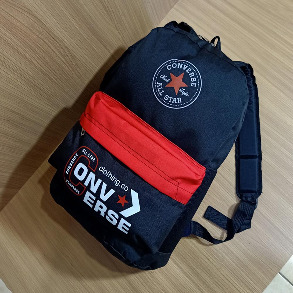 TAS RANSEL PRIA&amp;WANITA DISTRO CNV CLOTING.CO BLACK TAS SEKOLAH TAS HARIAN