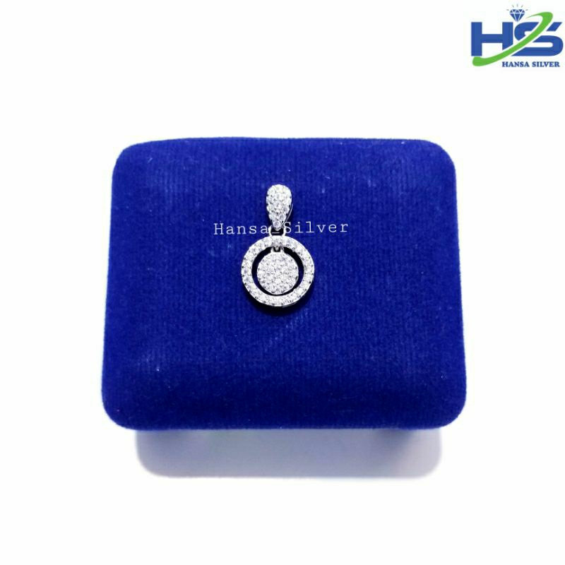 Kalung Perak Asli Silver 925 Lapis Emas Putih Model Italy Cassandra Liontin Bulat - Kalung Perak Wanita Anti Karat
