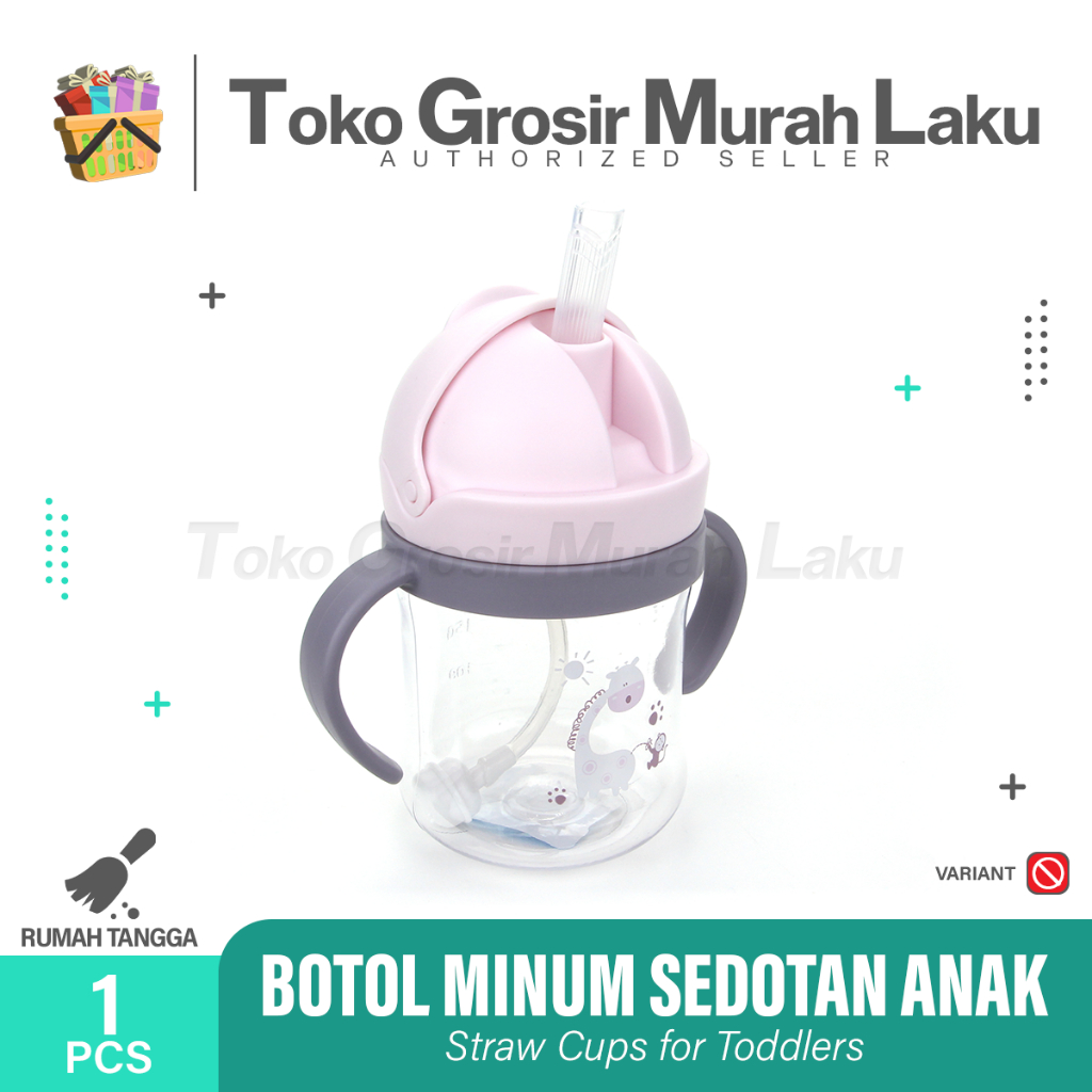 BOTOL AIR MINUM SEDOTAN ANAK LUCU MOTIF ANIMAL 250ML BPA FREE