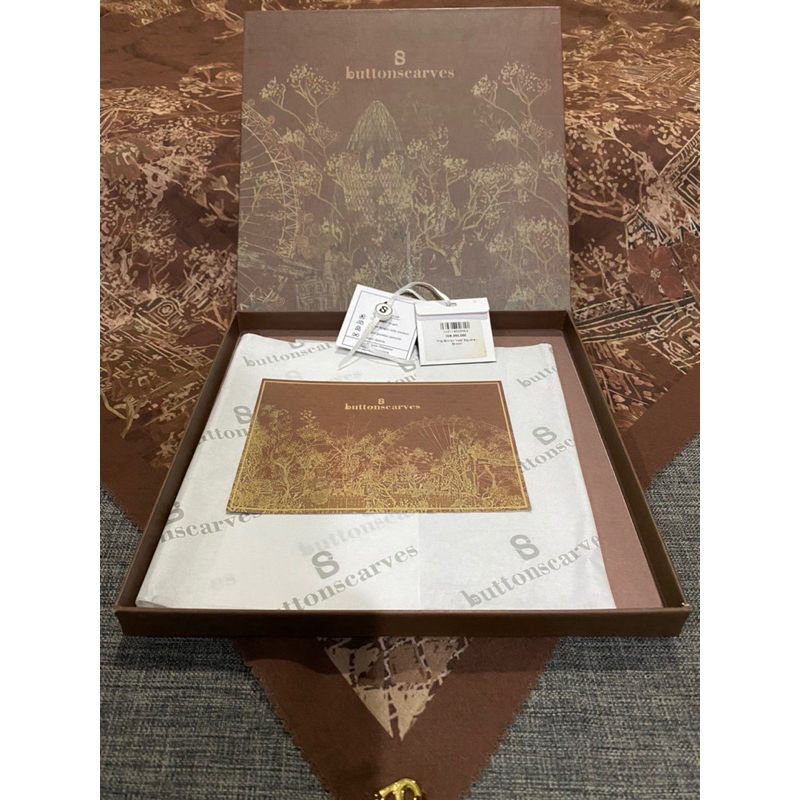 Buttonscarves The British Voal Square Brown