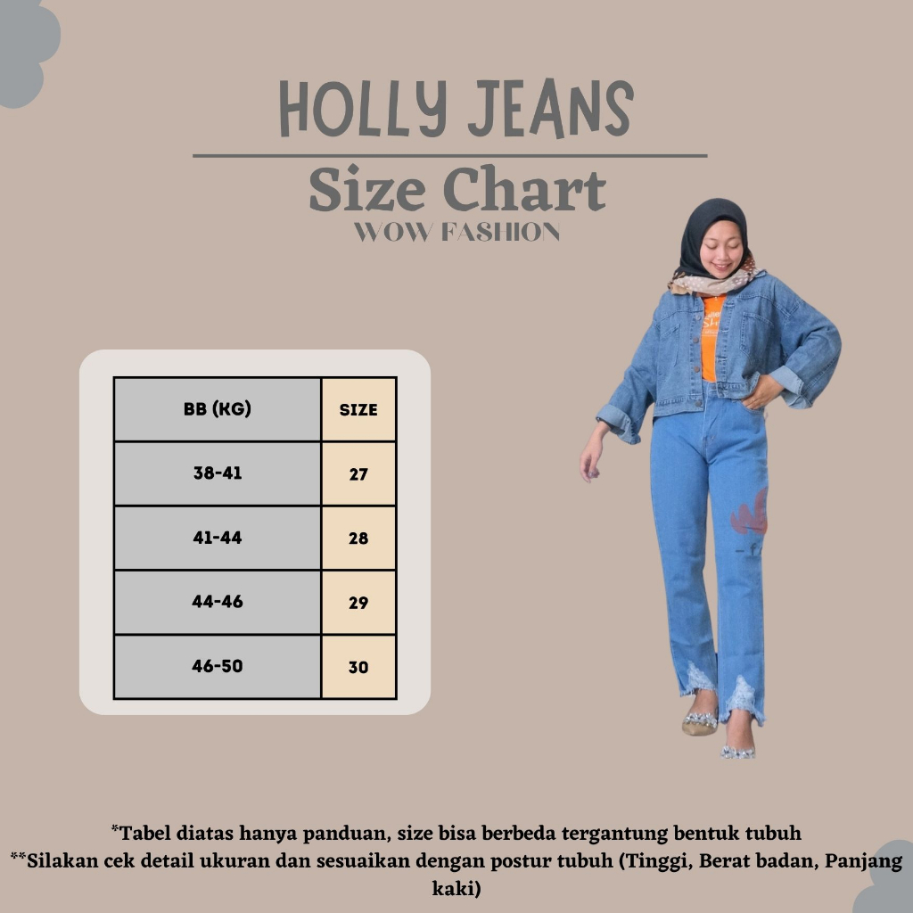 WOW-Holly Bagy Jeans Sobek New Wanita/Celana Rawis/Jeans Wanita/Kulot Sobek