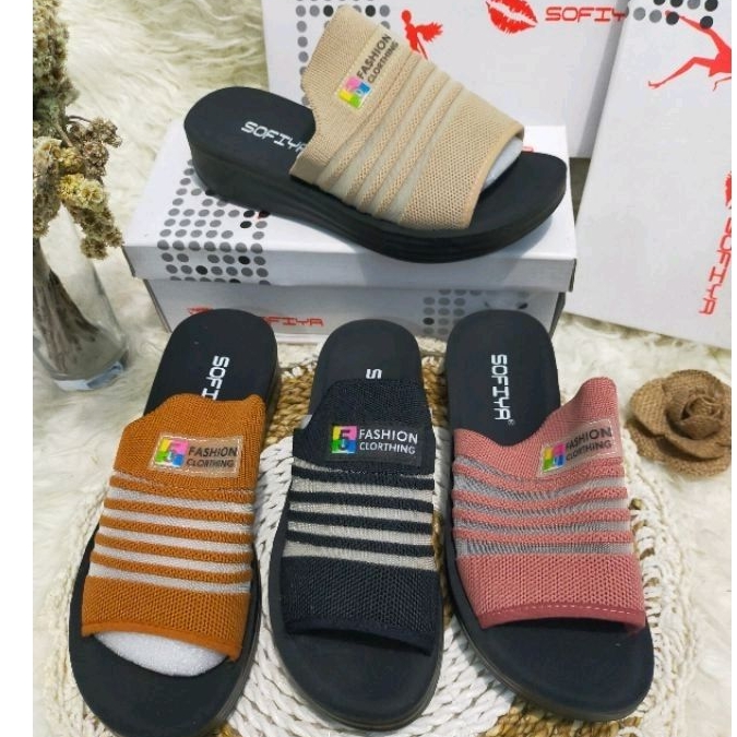 NEW... SANDAL SELOP RAJUT SOFIYA ORIGINAL  IMPORT