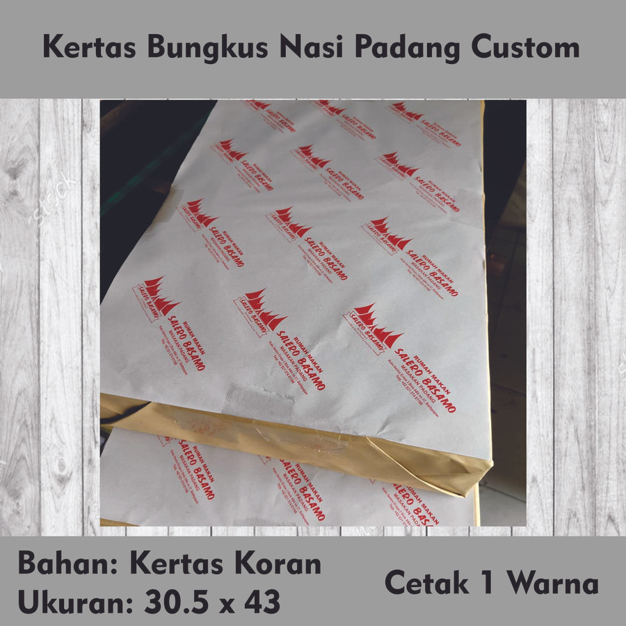 

Kertas Bungkus Nasi Padang Custom 1 Warna - JA