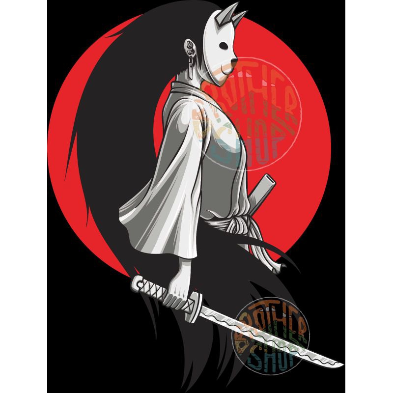 

cetak water slide decal geisha samurai Japan untuk racing motor helm dll