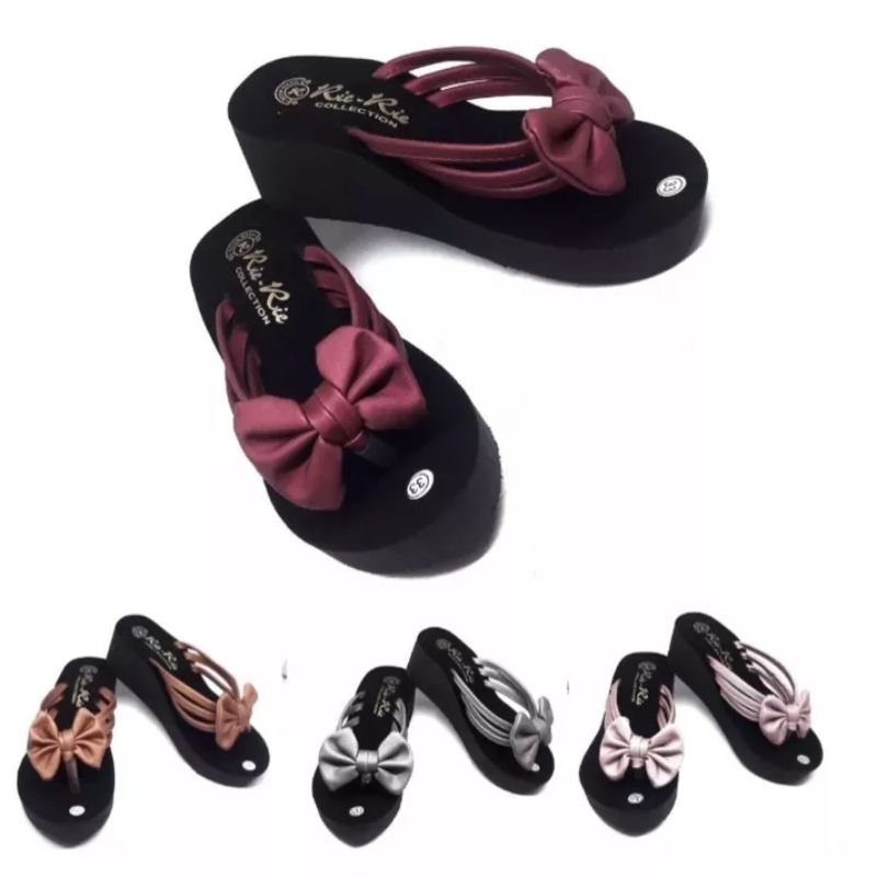Sandal Wedges anak wanita tali ban 3 pita new kekinian