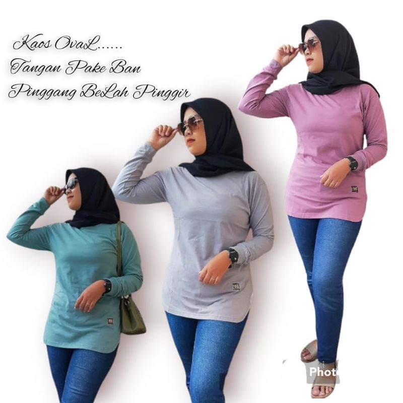 Kaos Atasan Wanita Polos Model Oval