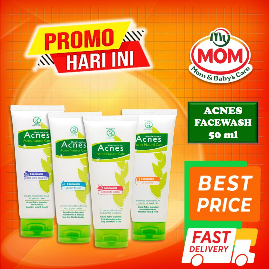 [BPOM] Acnes Face Wash 50 ml / White Complete / Oil Control / Deep Pore / Yogurt / Acnes Sabun Wajah  / Facial Wash / Cleanser / MY MOM