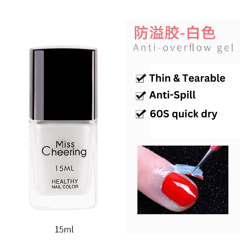 Anti Overflow Gel | Cairan Anti Luber Untuk Nail, Art Misscheering Anti Overflow Gel 15ML | Peel Off Tape Nail Gel | Cairan Anti Luber Untuk Nail Art