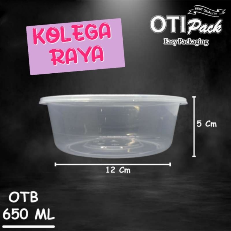 Kotak Makan Thinwall Plastik OTB 650ML Model Bowl Mangkuk  Isi 25pcs