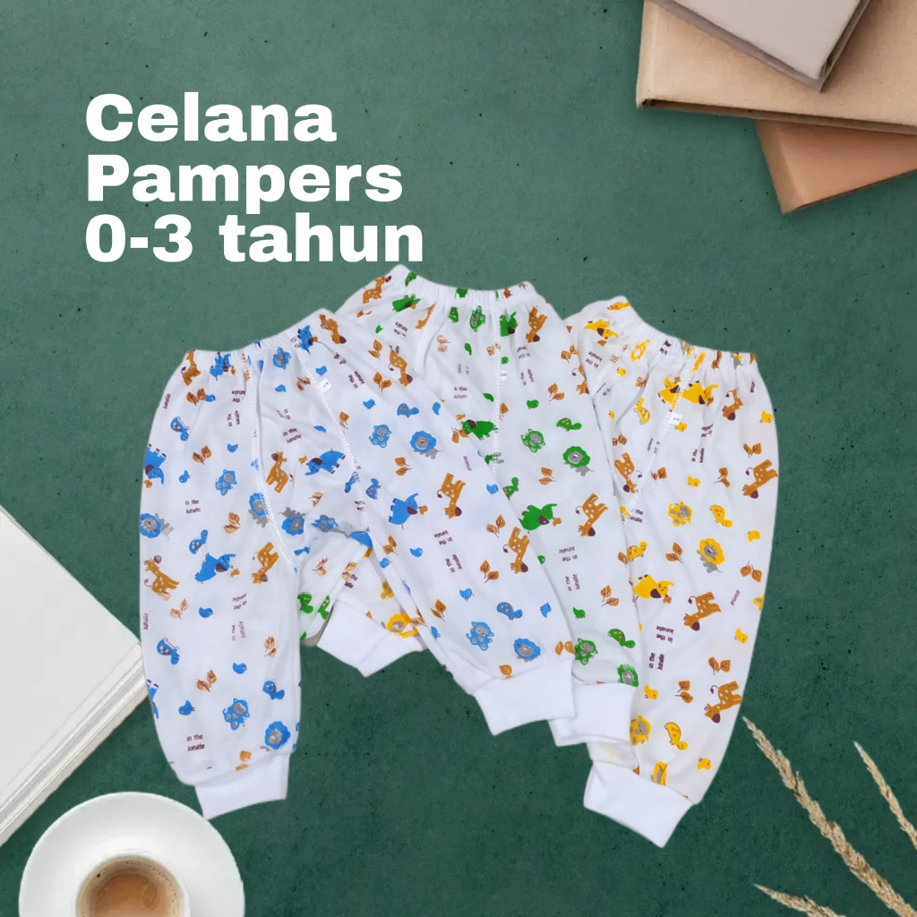 |3PCS| Celana Panjang Pampers | Celana Anak size S M L XL
