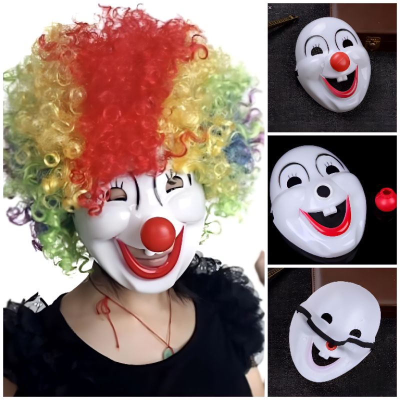 Mainan Topeng Badut Pesta Ulang Tahun Lucu Murah Anak dan Dewasa Cosplay Clown Anak Laki Cowok Eduka