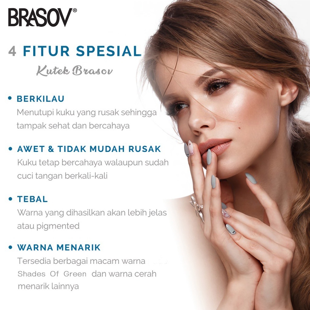 Kutek Brasov Warna 8ml | Kutek Brasov Nude 8 ml | Brasov Nail Polish | Cat Kuku Nail Polish 8ml BPOM