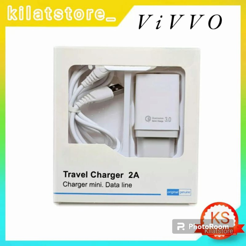 Travel charger branded ViVVO A82 with cable micro Usb