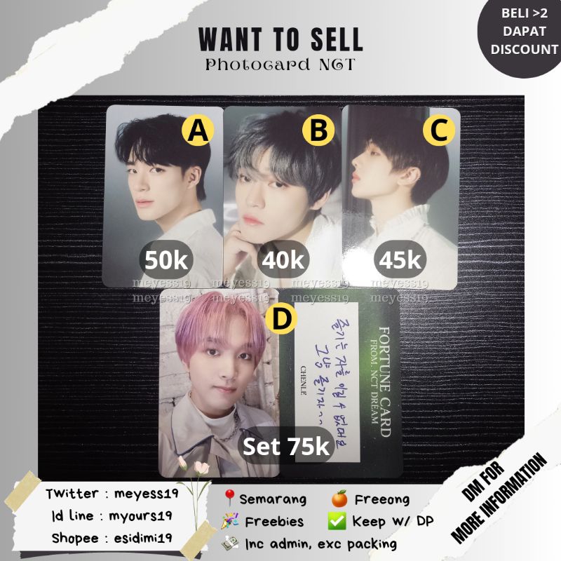 [BACA DESKRIPSI] PHOTOCARD FORTUNE CARD TDS 2 (Jeno, Heachan, Chenle, Jisung)