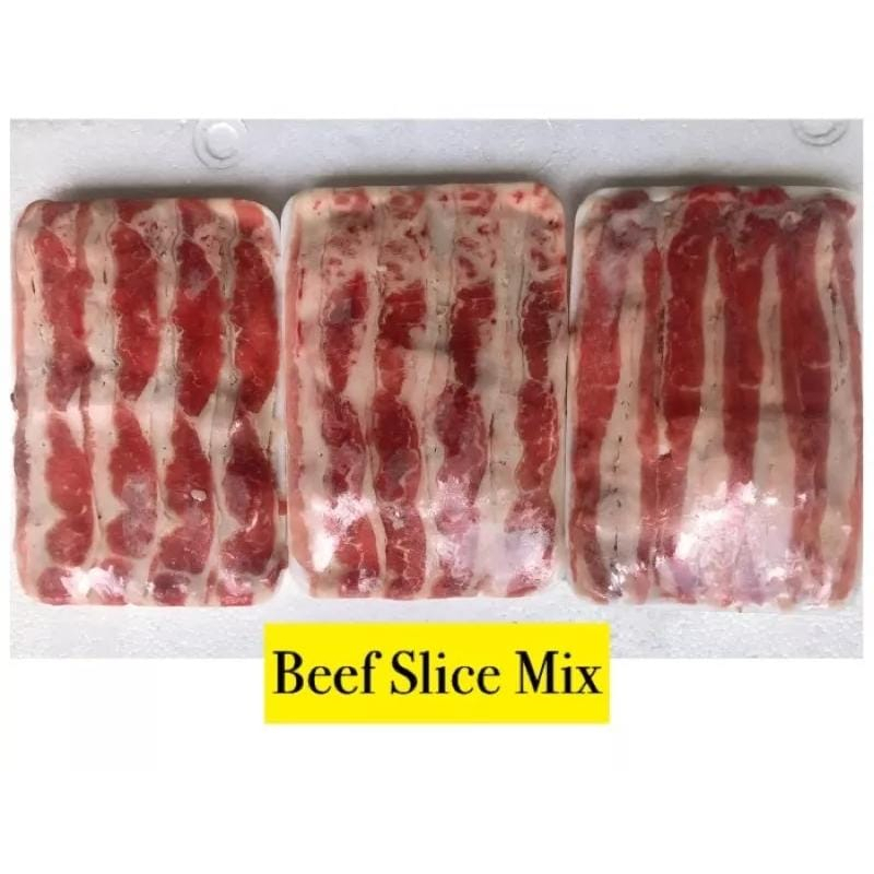 Beef Slice Fat Shortplate mix 500gr / Daging Slice / Sukiyaki / Daging Grill / Steamboat / BBQ