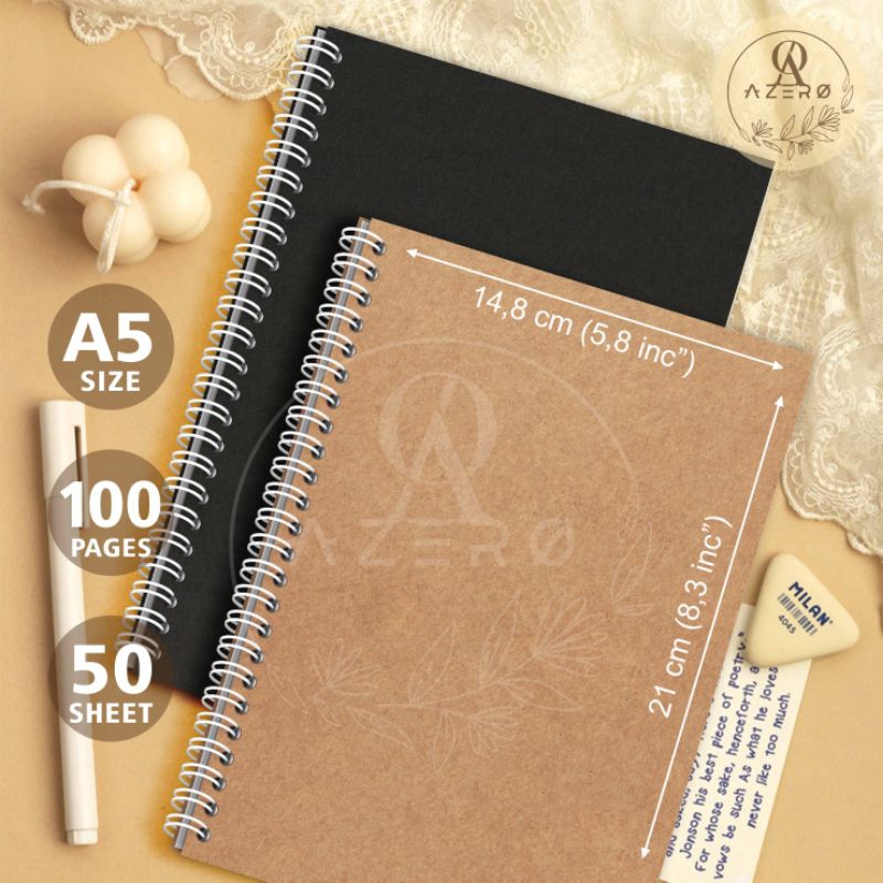 

Sketchbook Spiral A5 / isi 100 Halaman / Buku Sketsa Brown Paper / Hvs / Book Paper Cream / Buku Gambar & Sketsa / Buku Catatan Polos / Drawing Sketch Book / Sketch Book Paper