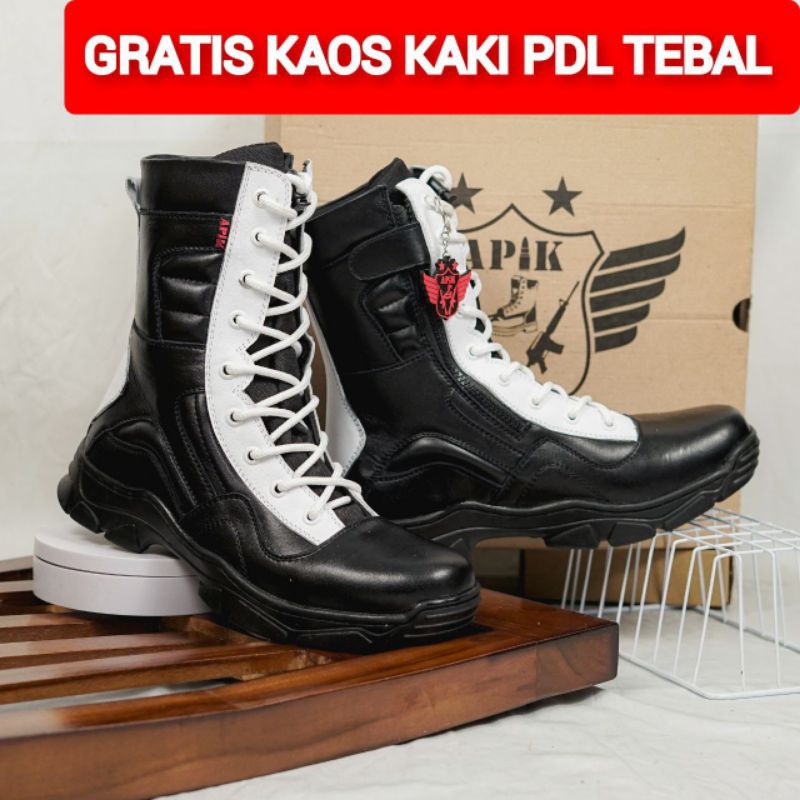 SEPATU PDL LGR BARVO PROVOS POLRI BAHAN KULIT SAPI ASLI MERK APIK SEPATU PDL DINAS LAPANGAN UNTUK PROVOS TNI POLRI SECURITY SATPAM