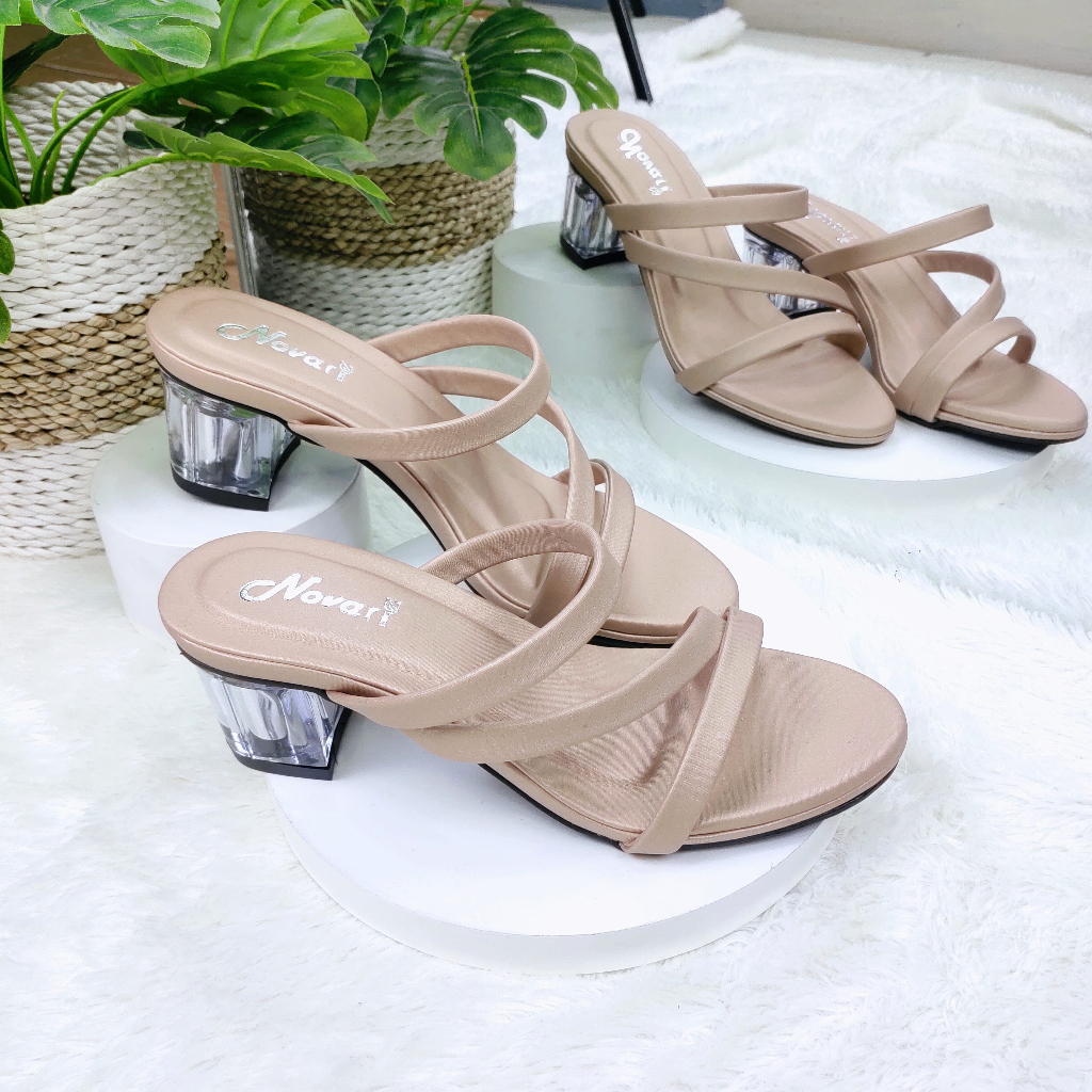 Sandal Wanita High Heel Kaca 5cm Terbaru - Novari H02