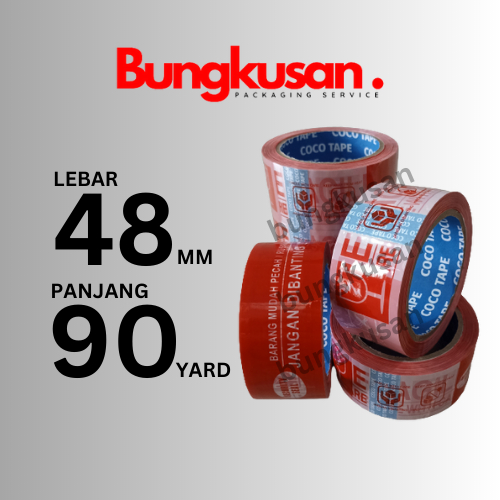 

LAKBAN FRAGILE COCO TAPE 48MM x 90Y SUPER LENGKET UNTUK PACKAGING KEMASAN