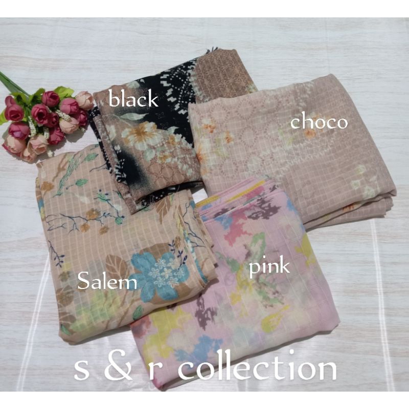 hijab segi empat motif premium/Akira dobby jait tepi 115*115