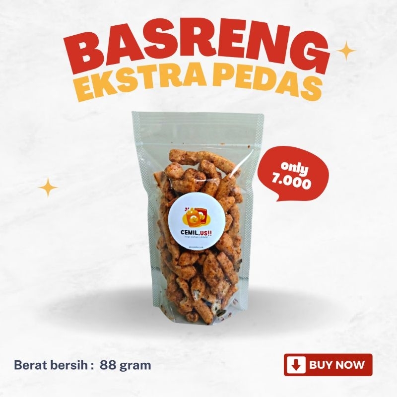 

Basreng Extra Pedas dan Pedas Sedang Daun Jeruk