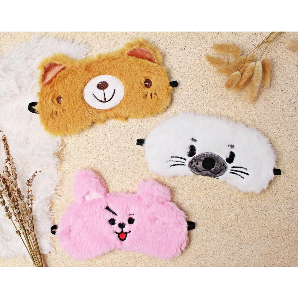 Penutup Mata Tidur Animals Bulu Halus Rasfur Bahan Lembut Masker Mata Sleeping Eye Mask Eyesmask Travel