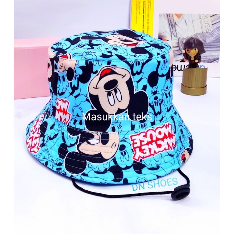 Topi Bucket Anak Tali Topi anak perempuan karakter bolak balik usia 2 - 10 tahun