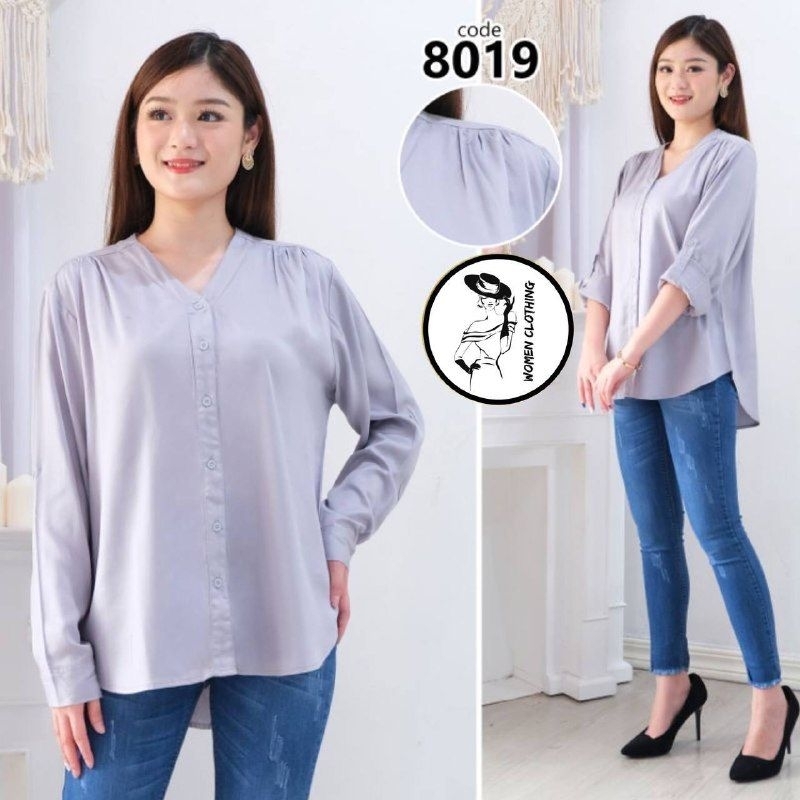 Pretty Shirt Kemeja Wanita Polos Basic Lengan Panjang Pretty Woman Long Sleeve Original Madame Sexy