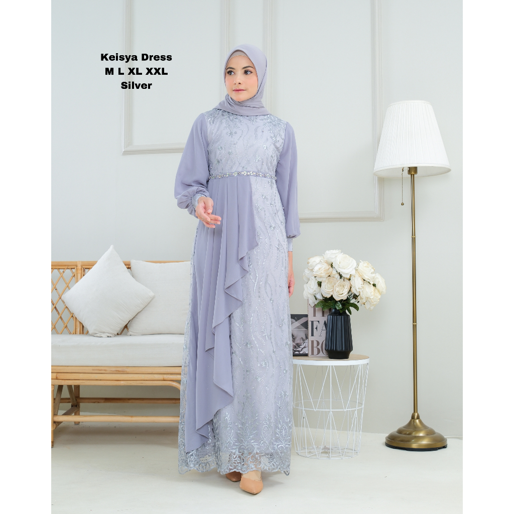 GAMIS TERBARU KEISYA DRESS TILE MIX CERUTY PREMIUM // GAMIS PESTA TERBARU // DRESS WANITA // PRODUK TERLARIS // GAMIS MODERN // DRESS MODERN // GAMIS WANITA MUSLIM // GAMIS BRUKAT // GAMIS KOMBINASI