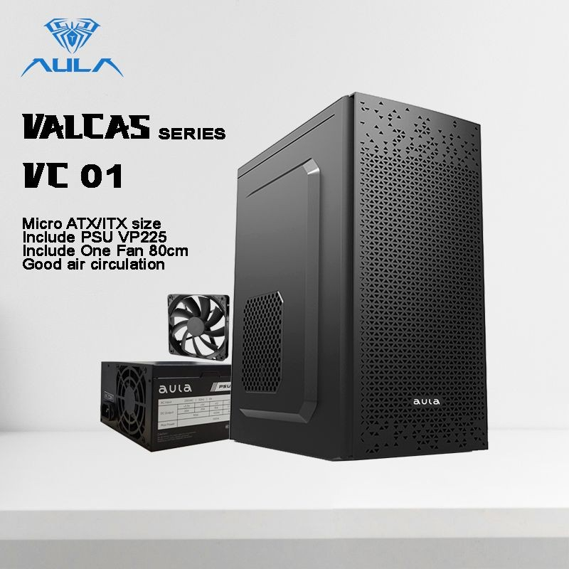 Casing Komputer Aula Valcas Series VC01 Include PSU 500Watt Free Fan 8Cm