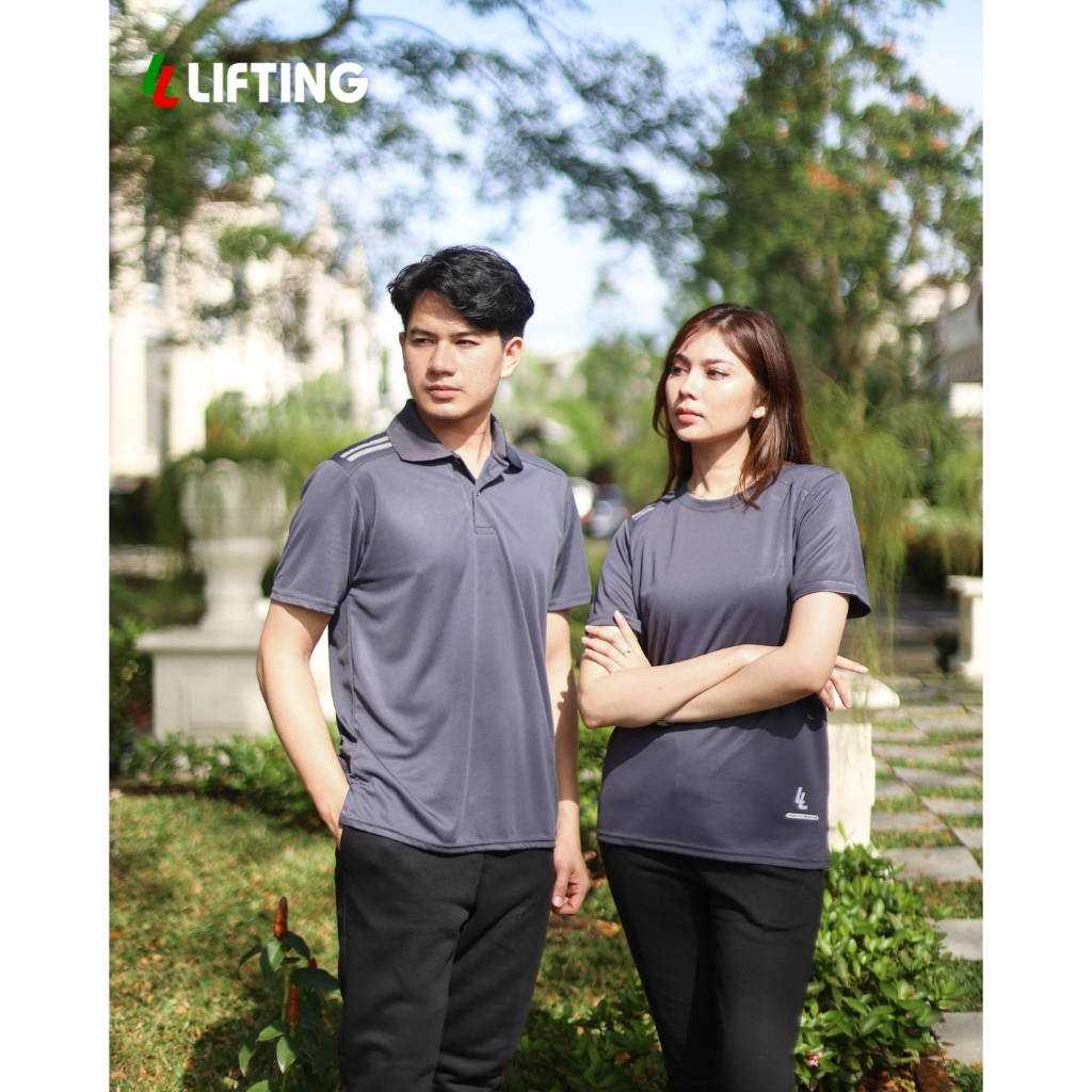 T-SHIRT LIFTING DF 6001 GREY / KAOS BAJU OLAHRAGA LIFTING TANGAN PENDEK GYM SHIRT DRI FIT