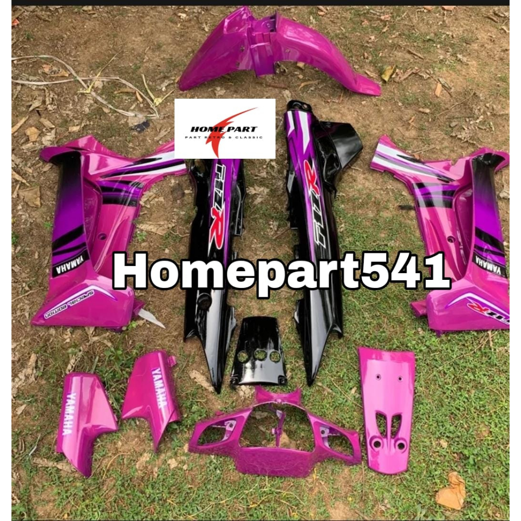 FULL BODY HALUS YAMAHA FIZ R FIZ R SET STRIPING UNGU HITAM