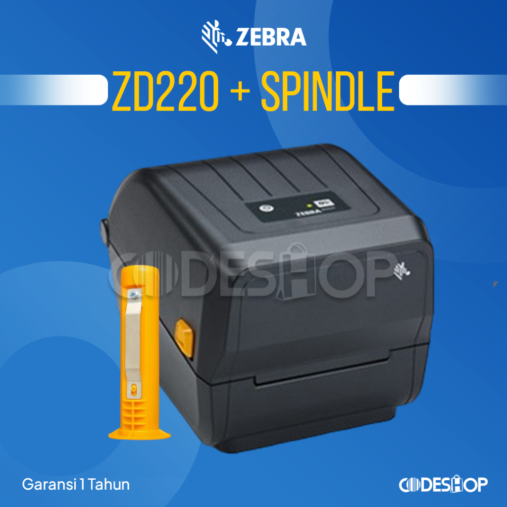 Printer Barcode ZEBRA ZD220 + 1 Spindle - Cetak Label &amp; Resi Port USB