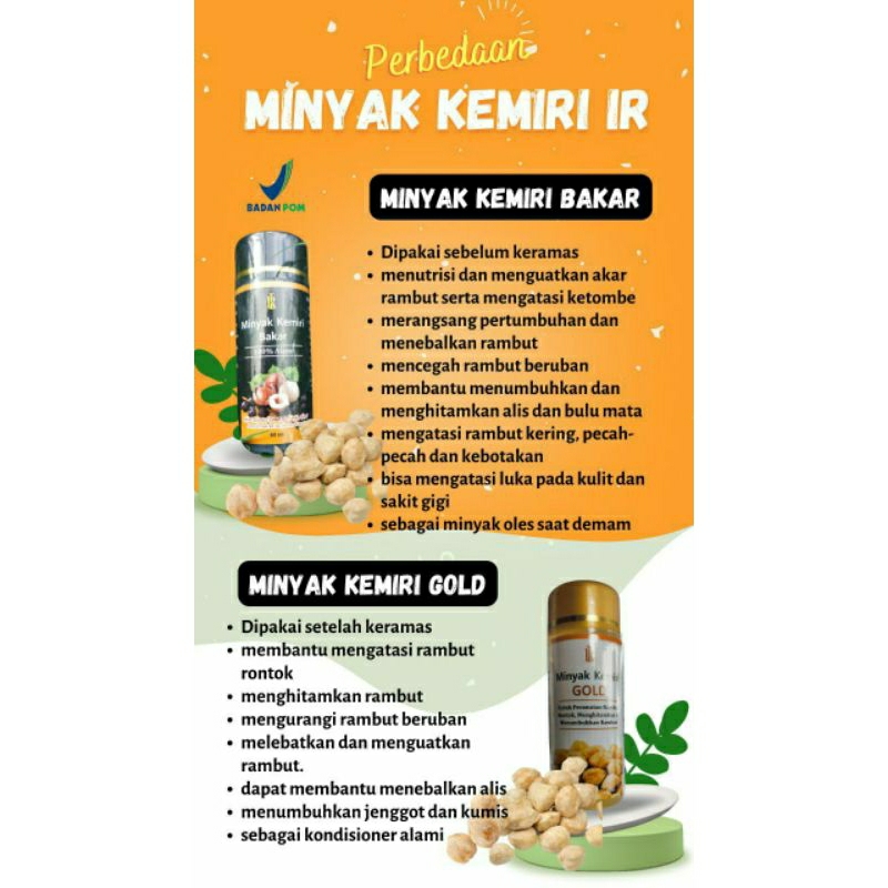 PAKET MINYAK KEMIRI BAKAR & KEMIRI GOLD IR