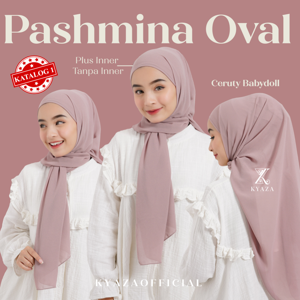 Pashmina Oval Ceruty Babydoll Premium Pashmina Curve/Oval, Pashmina Oval Premium Part 1