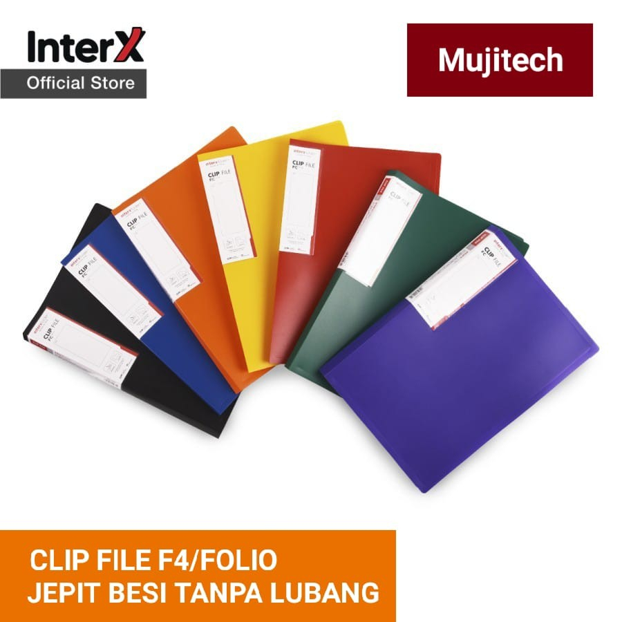 CLIP FILE MAP JEPIT BESI TANPA LUBANG F4 FOLIO PLASTIK TEBAL INTERX