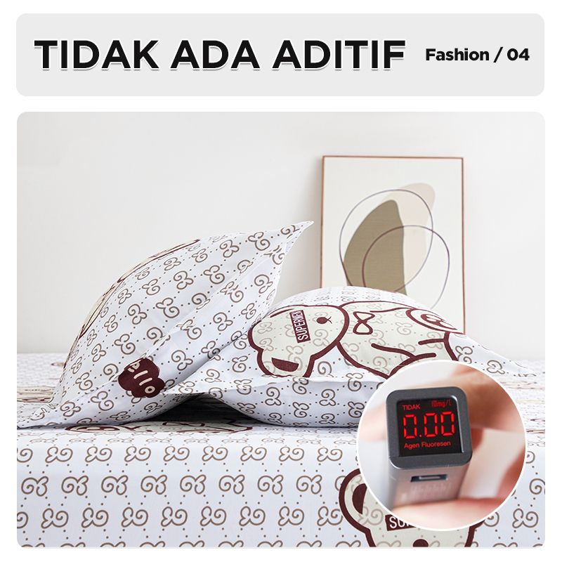 Sprei Set Aesthetic Motif Kombinasi Seprai Kotak Size 160x200cm Include Sarung Bantal