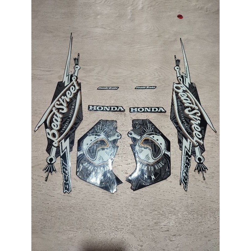 striping stiker honda beat street 2017 hitam