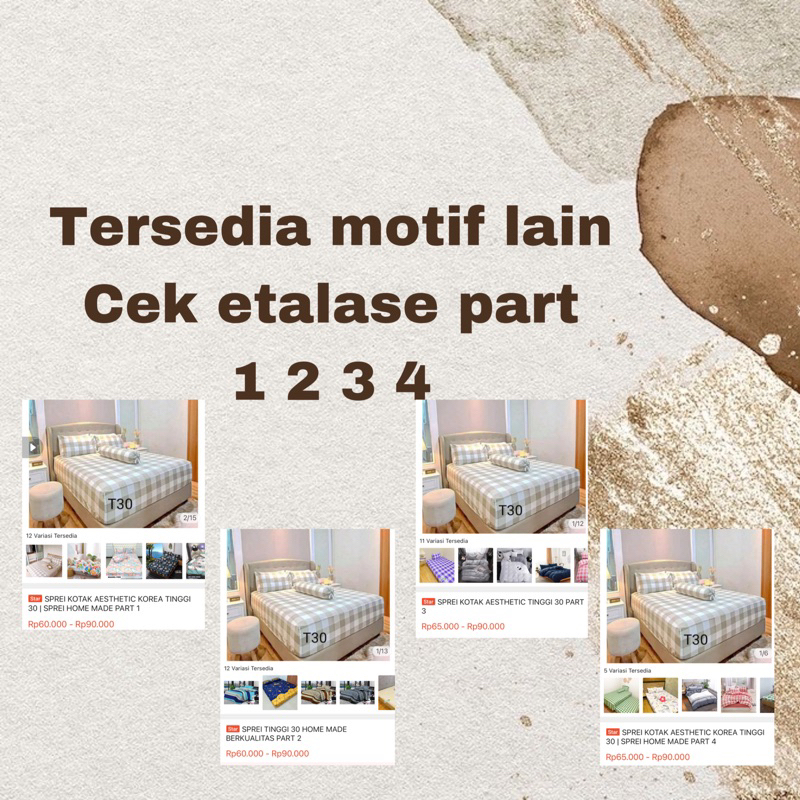 SPREI KOTAK AESTHETIC TINGGI 30 PART 3