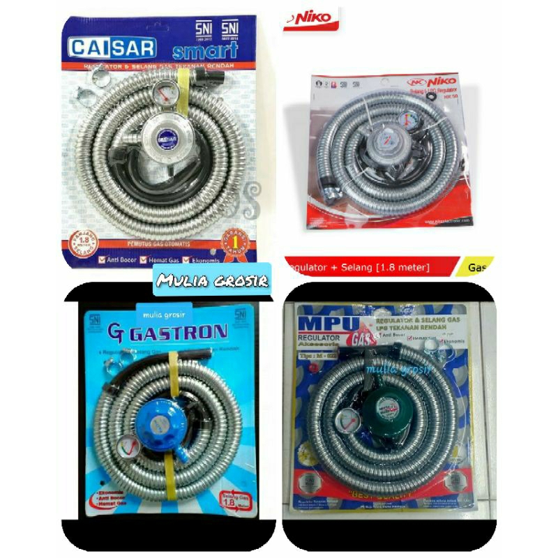 Selang Gas Gastron + Regulator Meteran / Selang Kompor Gas