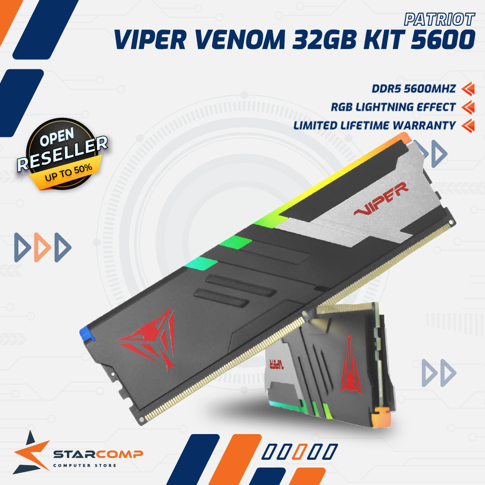 Patriot Viper Venom 32Gb Kit (2x16Gb) RGB DDR5 5600Mhz Dual Channel