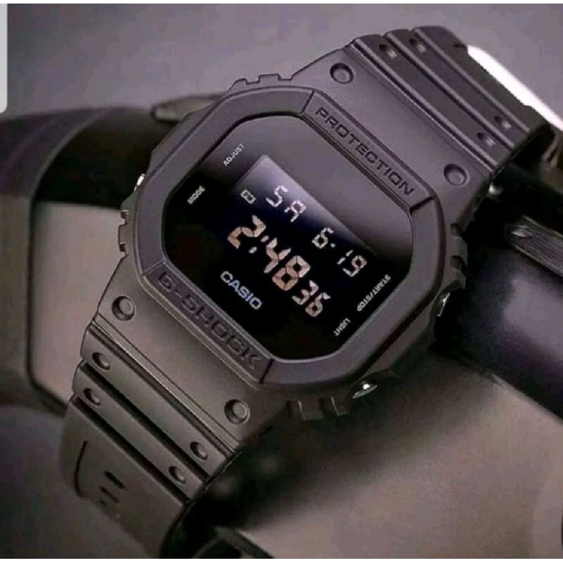 JAM TANGAN PRIA G-SOCK CASIO DW 5600 GS CASIO SEGI WARNA HITAM DIGITAL.