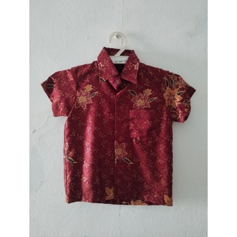 Preloved Kemeja Batik Anak Bahan Satin