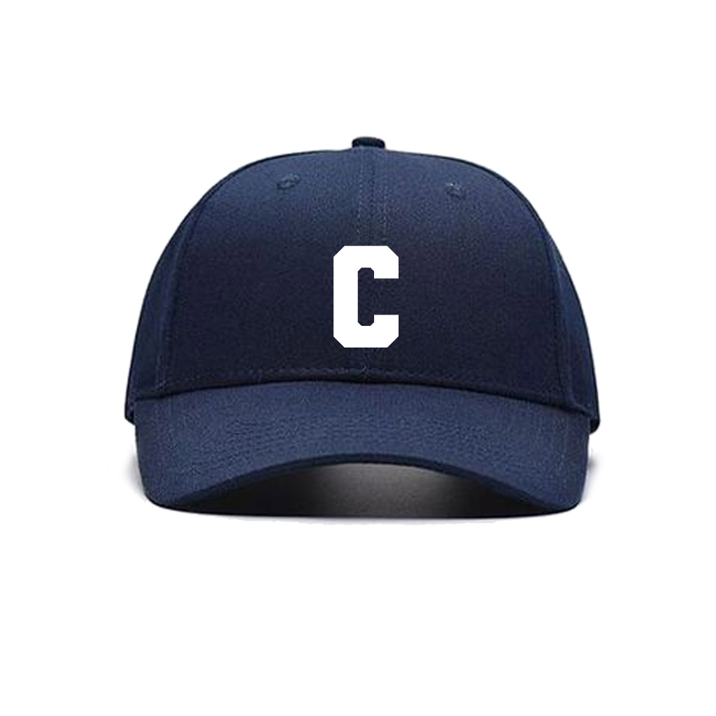 Topi Baseballcap Abjad Huruf Teks Alphabet A B C D E F G H I J K L M N O P Q R S T U V W X Y Z Navy